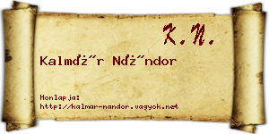 Kalmár Nándor névjegykártya