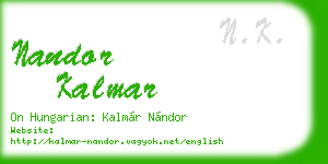 nandor kalmar business card