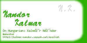 nandor kalmar business card